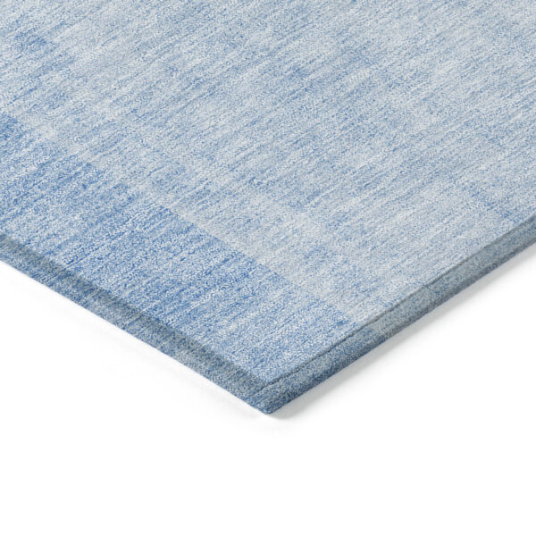 8' X 10' Sky Blue And Denim Blue Geometric Washable Indoor Outdoor Area Rug