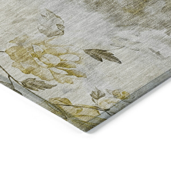 8' X 10' Taupe Ivory And Tan Floral Washable Indoor Outdoor Area Rug