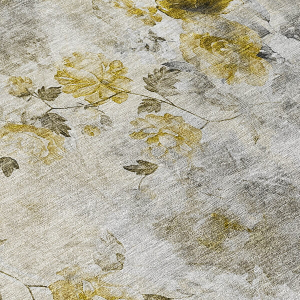 8' X 10' Taupe Ivory And Tan Floral Washable Indoor Outdoor Area Rug