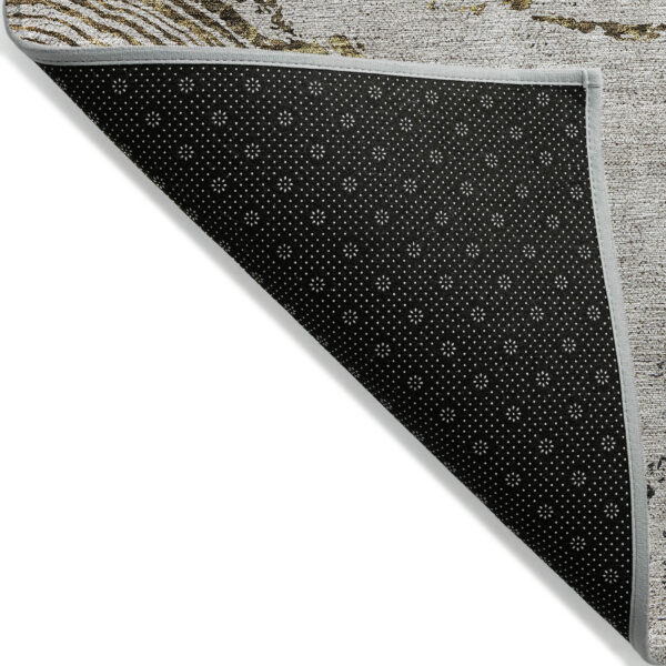 3' X 5' Taupe Gray And Brown Abstract Washable Indoor Outdoor Area Rug