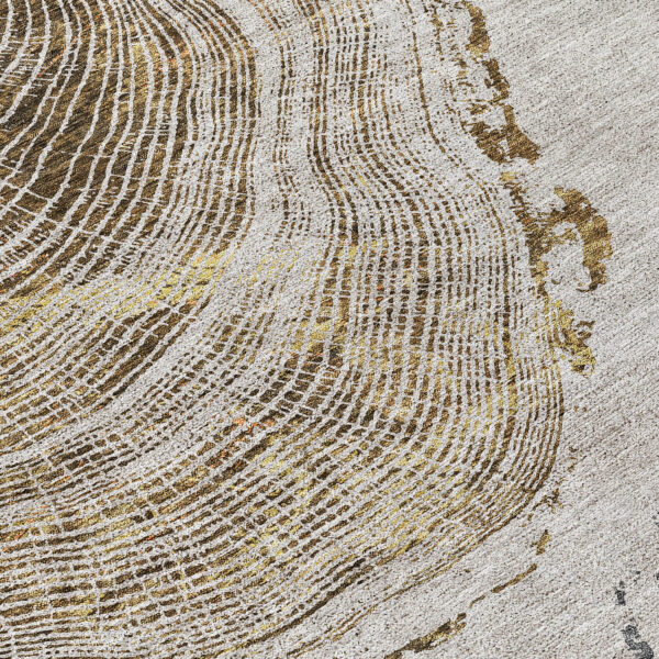 3' X 5' Taupe Gray And Brown Abstract Washable Indoor Outdoor Area Rug