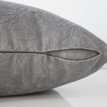 18" X 18" Light Gray Velvet Polyester Abstract Zippered Pillow