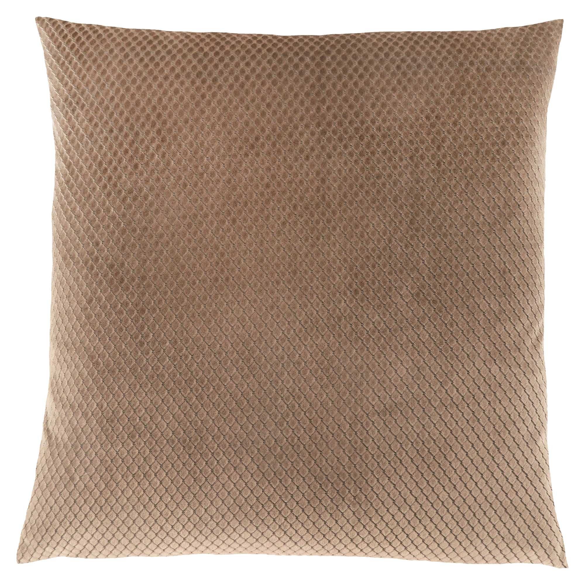 18" X 18" Beige Velvet Polyester Diamond Zippered Pillow - Image 4