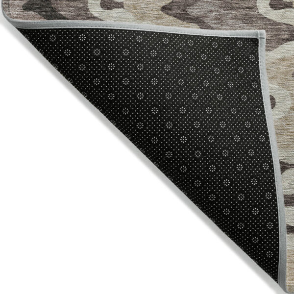 10' X 14' Taupe Beige And Chocolate Abstract Washable Indoor Outdoor Area Rug