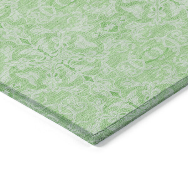 8' X 10' Lime Green And Green Medallion Washable Indoor Outdoor Area Rug