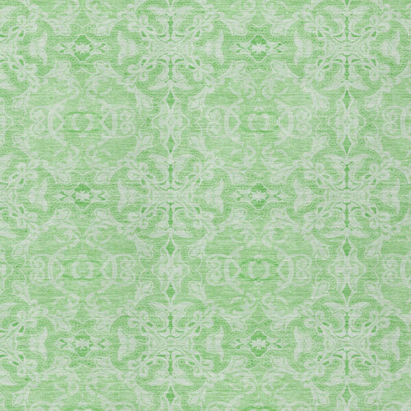8' X 10' Lime Green And Green Medallion Washable Indoor Outdoor Area Rug