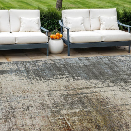 9' X 12' Beige Brown And Gray Abstract Washable Indoor Outdoor Area Rug