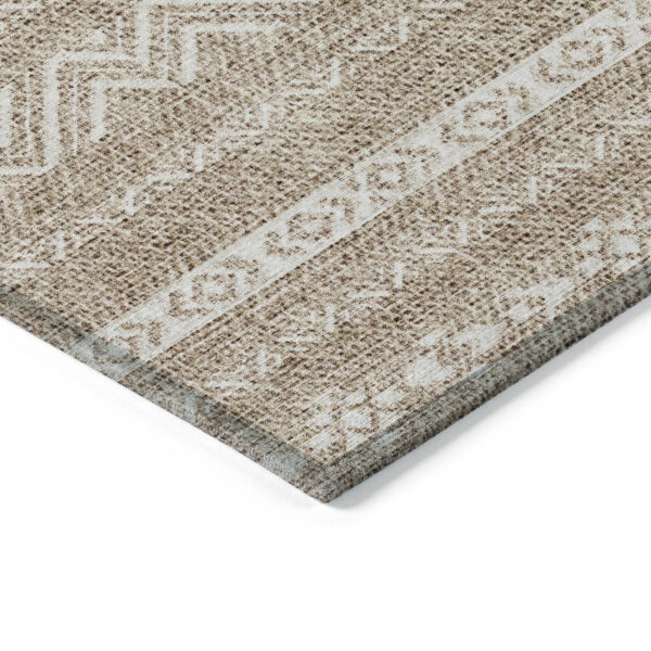 5' X 8' Brown And Beige Southwestern Washable Indoor Outdoor Area Rug