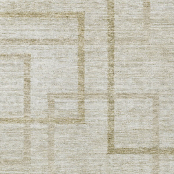 3' X 5' Beige Tan And Taupe Geometric Washable Indoor Outdoor Area Rug