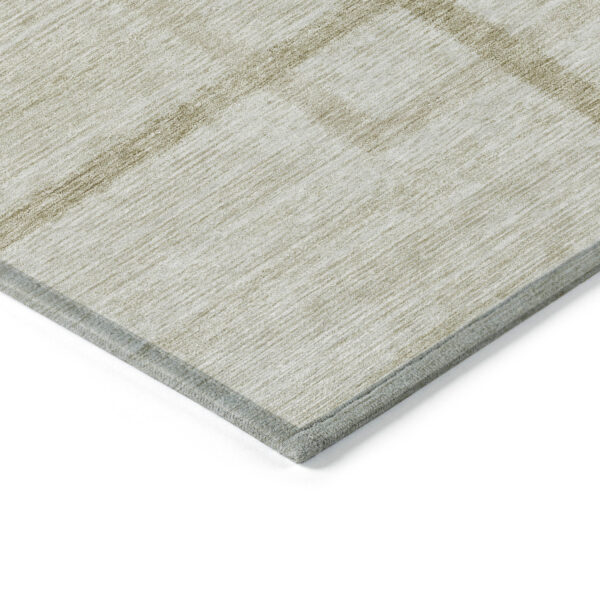 3' X 5' Beige Tan And Taupe Geometric Washable Indoor Outdoor Area Rug