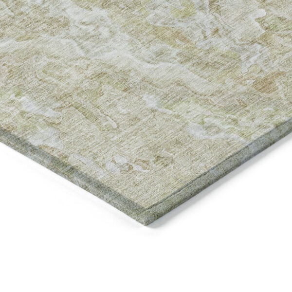 5' X 8' Beige Tan And Taupe Abstract Washable Indoor Outdoor Area Rug