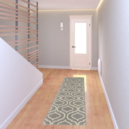 7' Gray Moroccan Power Loom Runner Rug