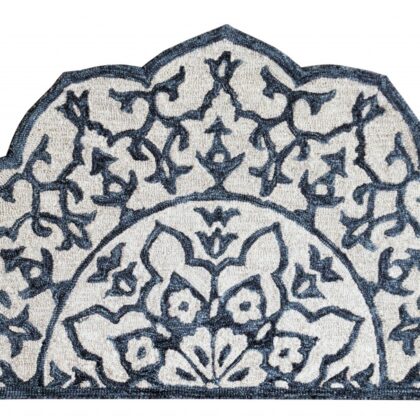 2’ X 4’ Navy And White Decorative Hearth Rug
