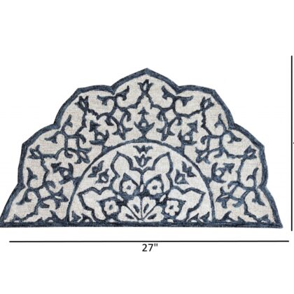 2’ X 4’ Navy And White Decorative Hearth Rug