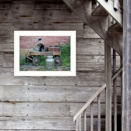Milk Wagon 2 White Framed Print Wall Art