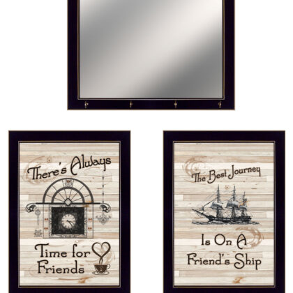 Set Of Three Friendship Journey 8 Black Framed Print Kitchen Wall Art
