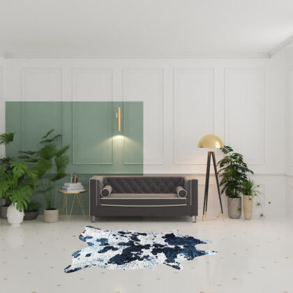 6' x 7' Black and White Cowhide Hand Knotted Area Rug