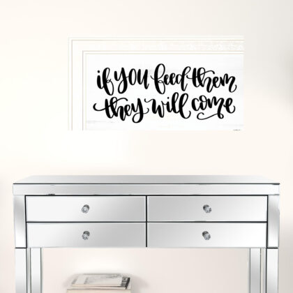Set Of Two Lets Eat Or Feed Them 1 White Framed Print Wall Art