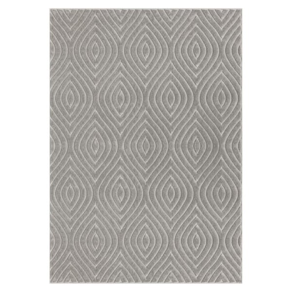 5' x 7' Gray Trellis Area Rug