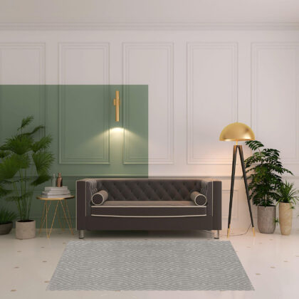 5' x 7' Gray Trellis Area Rug