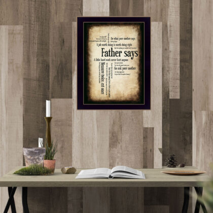 Father Says 1 Black Framed Print Wall Art