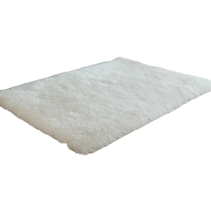 5' x 7' White Shag Hand Tufted Area Rug
