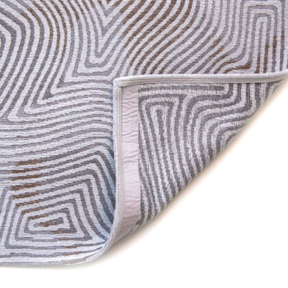 7' x 9' White Abstract Non Skid Area Rug