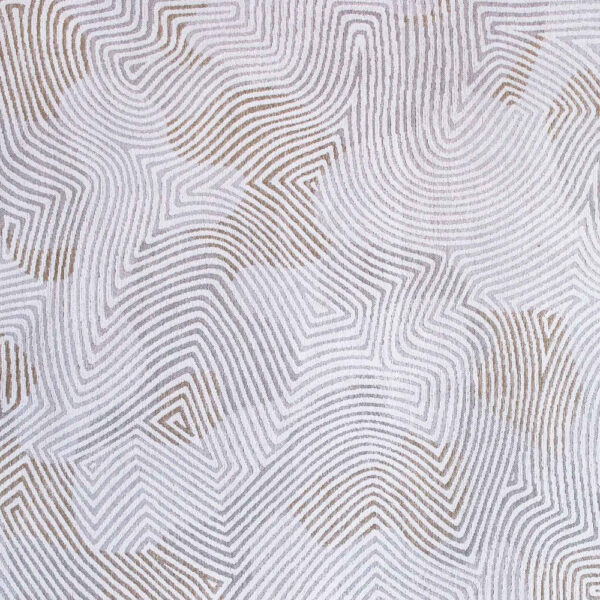 7' x 9' White Abstract Non Skid Area Rug