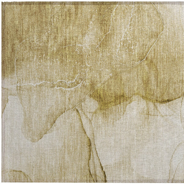2' X 3' Beige Abstract Washable Non Skid Indoor Outdoor Area Rug