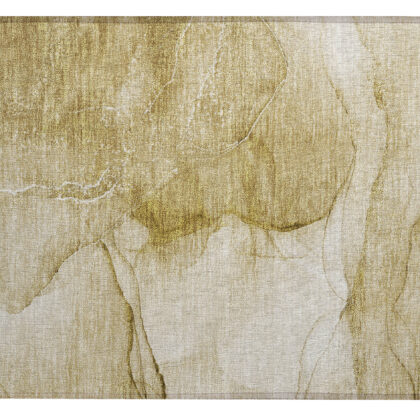 2' X 3' Beige Abstract Washable Non Skid Indoor Outdoor Area Rug