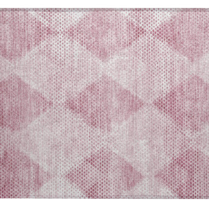2' X 3' Merlot Geometric Washable Non Skid Indoor Outdoor Area Rug