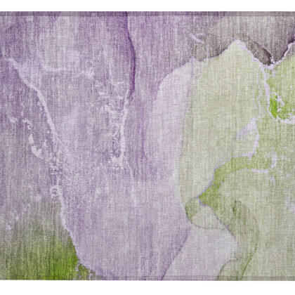 2' X 3' Purple Abstract Washable Non Skid Indoor Outdoor Area Rug