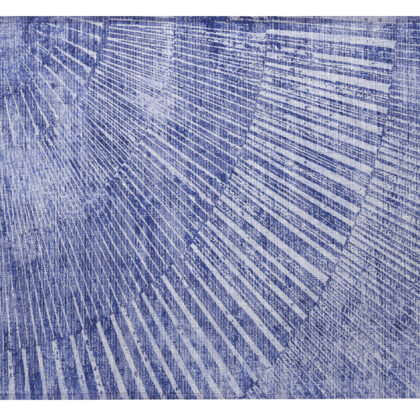 2' X 3' Navy Blue Abstract Washable Non Skid Indoor Outdoor Area Rug