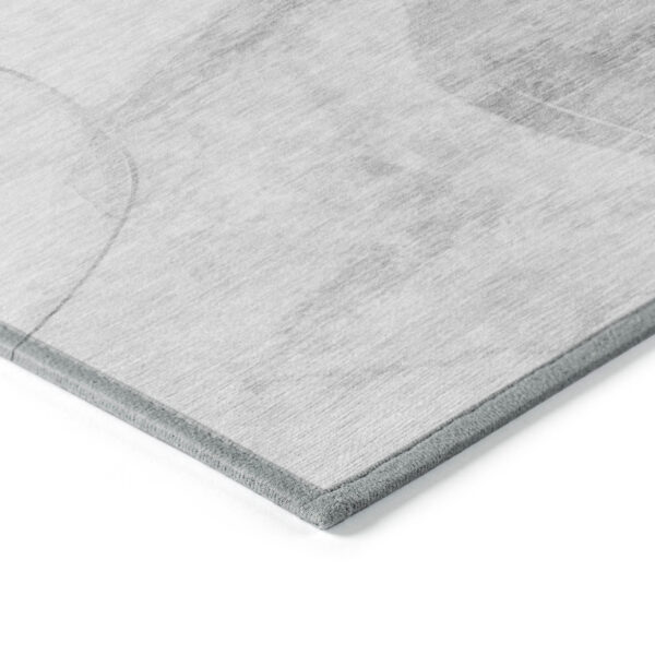 2' X 3' Gray and Light Gray Abstract Washable Non Skid Indoor Outdoor Area Rug