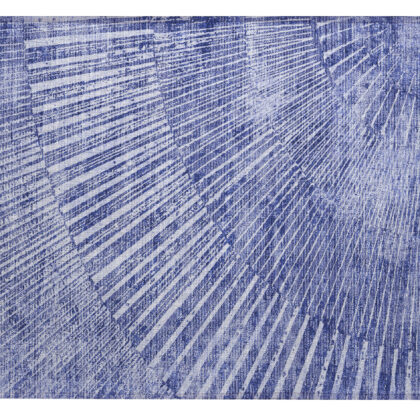 2' X 3' Navy Blue Abstract Washable Non Skid Indoor Outdoor Area Rug