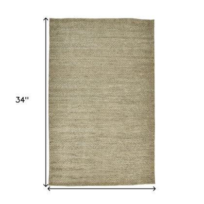 2' X 3' Tan And Gray Hand Woven Area Rug
