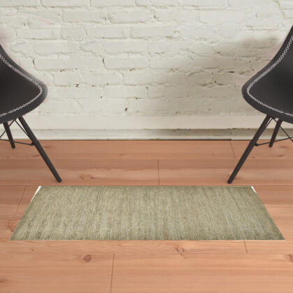 2' X 3' Tan And Gray Hand Woven Area Rug