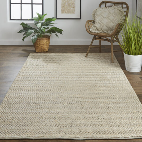 2' X 3' Tan And Gray Hand Woven Area Rug