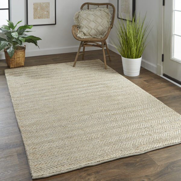 2' X 3' Tan And Gray Hand Woven Area Rug