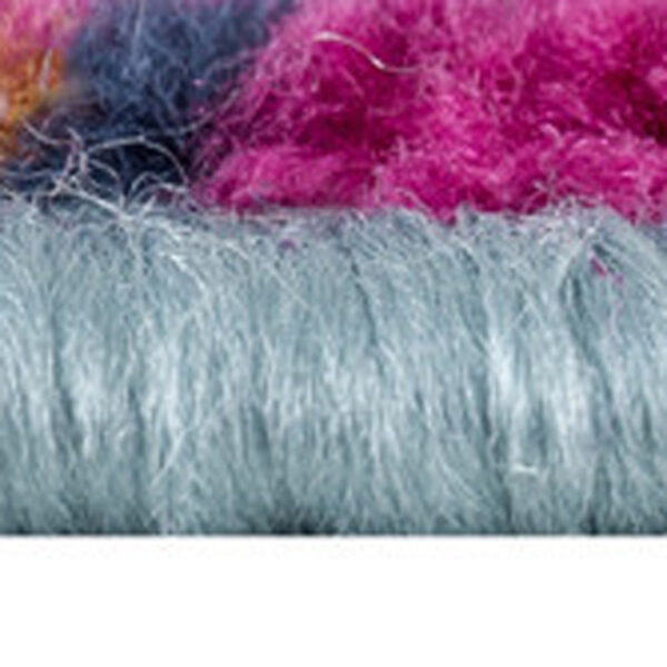 6' X 9' Magenta Abstract Dhurrie Area Rug