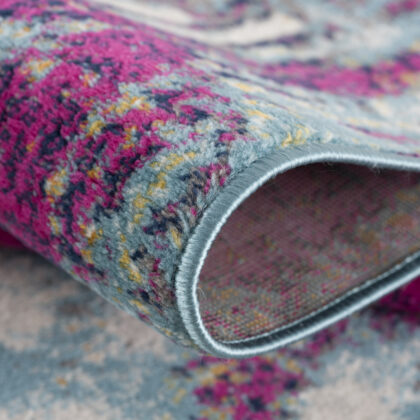 6' X 9' Magenta Abstract Dhurrie Area Rug