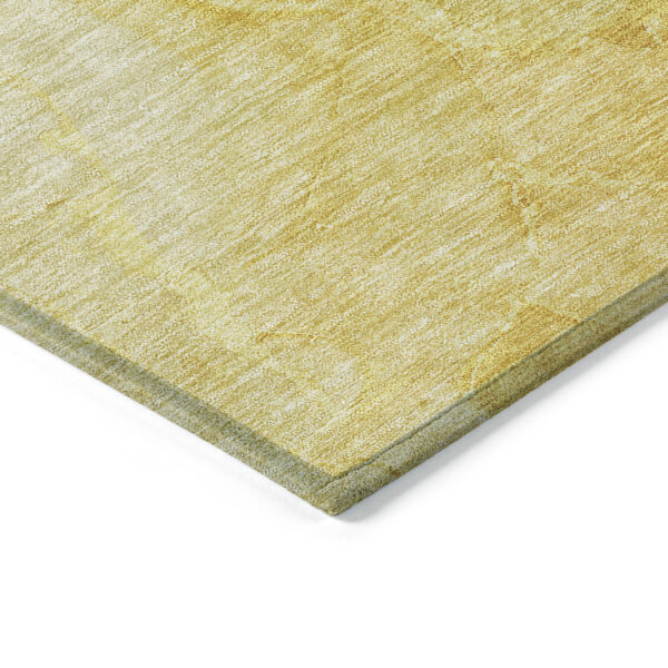 9' X 12' Gold And Yellow Nautical Washable Indoor Outdoor Area Rug