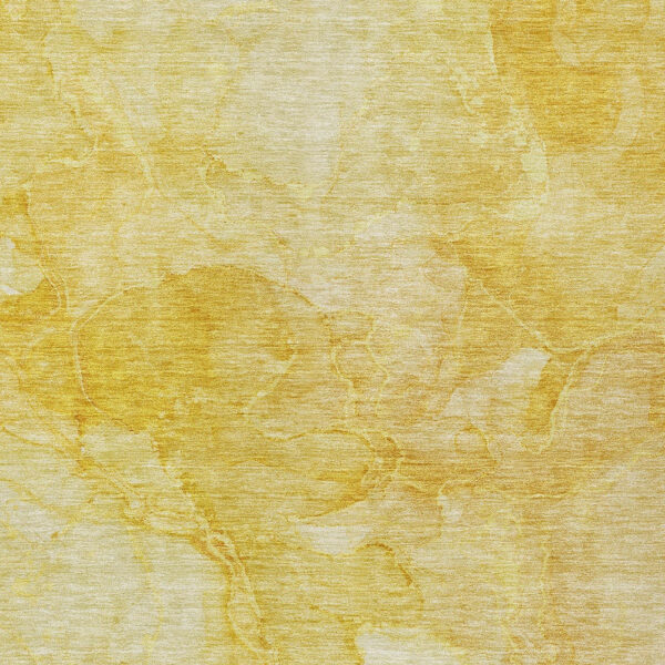 9' X 12' Gold And Yellow Nautical Washable Indoor Outdoor Area Rug