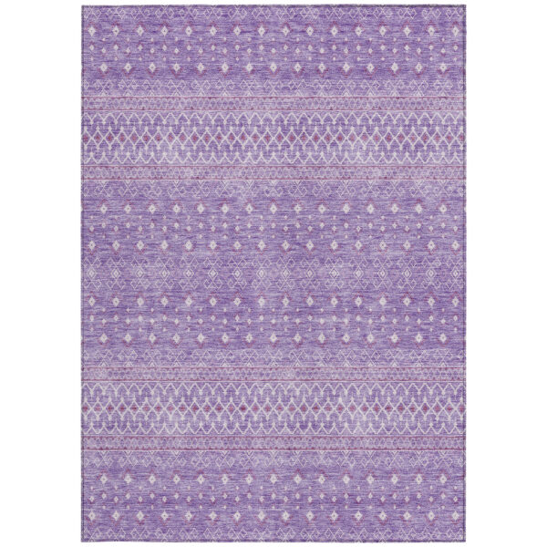 3' X 5' Lavender And Purple Tribal Washable Indoor Outdoor Area Rug