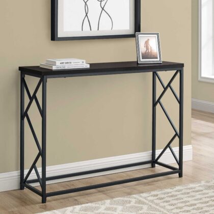 44" Brown And Black Frame Console Table