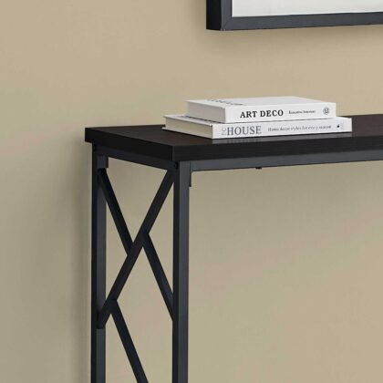 44" Brown And Black Frame Console Table