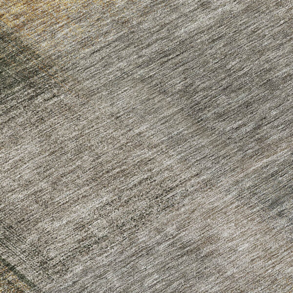 8' Taupe Gray And Beige Round Abstract Washable Indoor Outdoor Area Rug