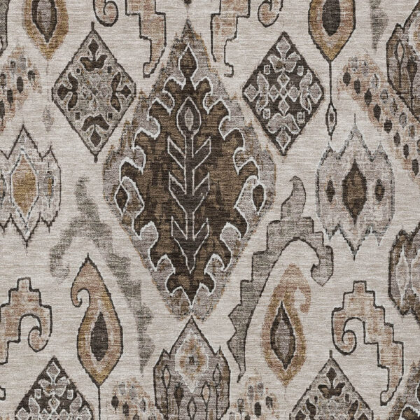 8' X 10' Brown And Beige Moroccan Washable Indoor Outdoor Area Rug