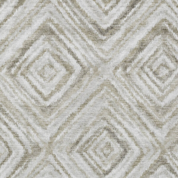 5' X 8' Beige Taupe And Ivory Geometric Washable Indoor Outdoor Area Rug