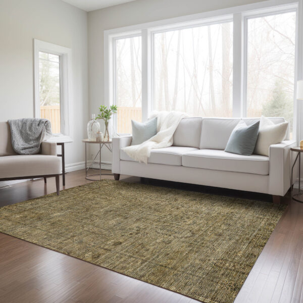 3' X 5' Brown And Beige Southwestern Washable Indoor Outdoor Area Rug